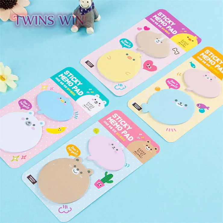 Лидер продаж в Америке, школьные канцелярские принадлежности, оптовая продажа, Мультяшные животные, серии kawaii, клейкие заметки, набор для офиса и школы