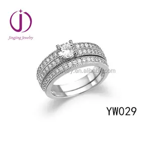 New Products micro pave 925 silver wedding jewellery set ring