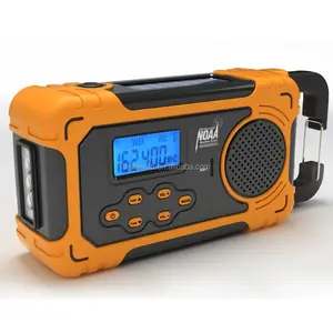 Multifungsi Surya Cranking AM/FM/NOAA Cuaca Band Radio Senter dengan Charger Ponsel
