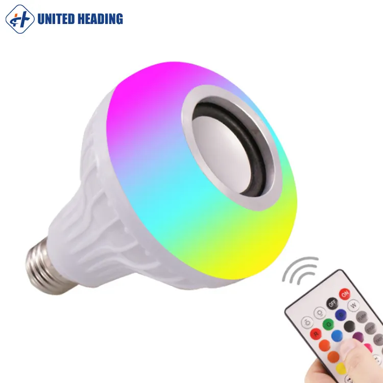 2019 E27 Wireless blue tooth 12W LED speaker bulb Audio Speaker Colorful music playing & Lighting With IR remote Control