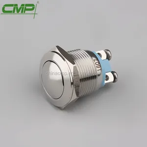 19mm Push Button 19mm Momentary Waterproof Stainless Steel Raised Head Push Button IP67 Cheap Go Karts Switch