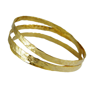 Personnalisé 925 ster argent plaqué Or braccialetto bijoux marteau martelé bracelet manchette bracelet ensemble - Product Image 1