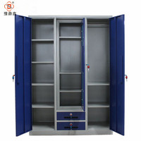Armoire de chambre à coucher indienne, designs d'armoire en acier à 3 portes