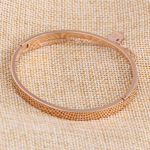 Oro de Rose Plateado de Acero Inoxidable <span class=keywords><strong>Romen</strong></span> Número Crystal Bangle - Product Image 4