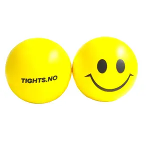 Promosi uniseks wajah tersenyum PU busa stres bola lembut untuk anak-anak dewasa untuk musim dingin & Musim Semi Golf & bermain Logo cetak Hadiah