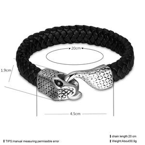Indio de los hombres de la moda de la joyería ouroboros serpiente pulseras de cuero - Product Image 2