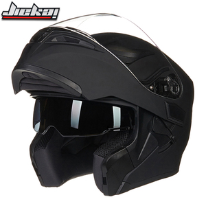 JiekaiECE承認高品質ホット販売マットブラックダブルバイザーモジュラーフリップアップオートバイヘルメット - Product Image 2