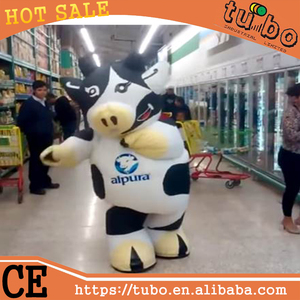 Vente chaude Promotion Spectacle Fonction Commerciale Événement Mignon Belle Adulte Mascotte <span class=keywords><strong>Gonflable</strong></span> Marche Dessin Animé Lait <span class=keywords><strong>Vache</strong></span> Costume - Product Image 2