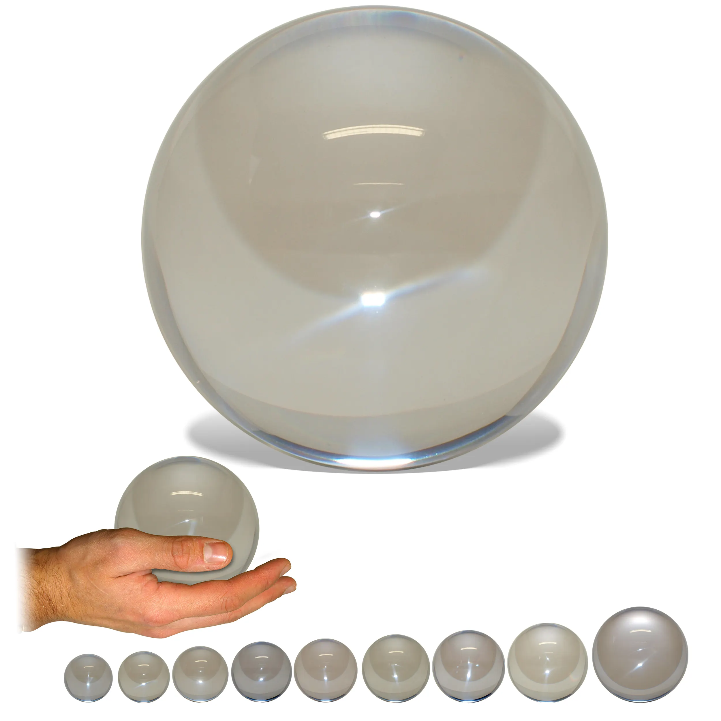 20mm à 200mm Transparent Acrylique Sphère Bio Boule de Verre Solide PMMA Sphère Décoration boules acryliques claires