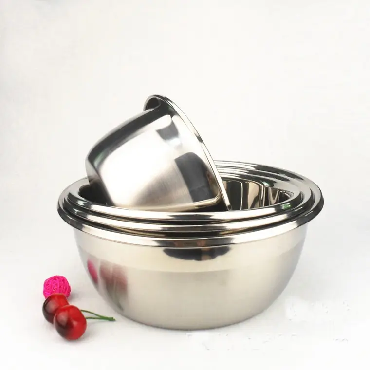 Beste Nominale Geblokte Chef Rvs Mengkom Set, 5 Metalen Prep Bowls Vaatwasmachinebestendig