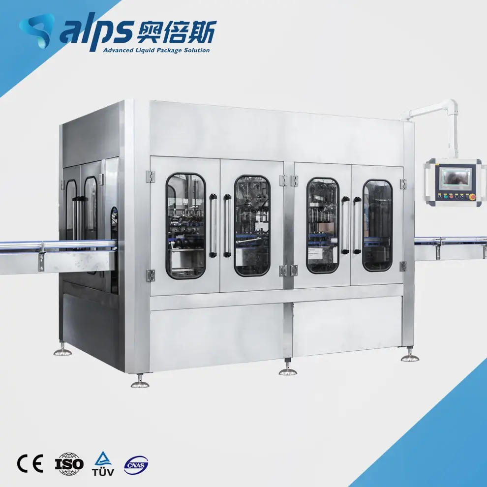 Turnkey Automated Wash Fill Capping Line Glass Bottle Alcohol Liquor Sparkling Wine Bottle Filling Machine Bottling Plant