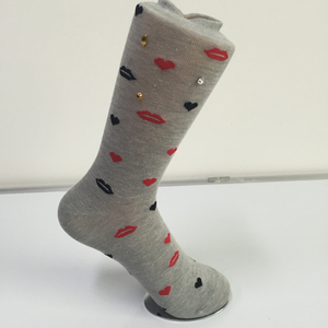 GSW-454 (1) surtidor de China custom beso impreso <span class=keywords><strong>mujeres</strong></span> más de la rodilla calcetines altos 2016 - Product Image 2