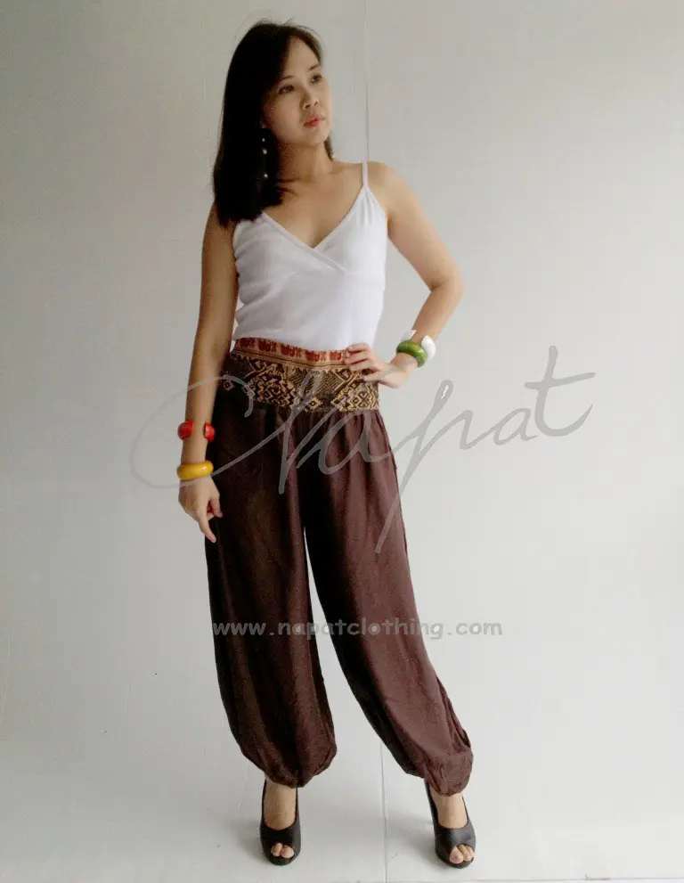 Bayanlar oryantal dans harem pantolon tay Rayon geleneksel pantolon