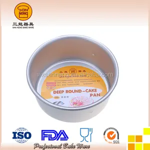 High Standard Deep Round Embossed Cake Pan With Tag Design Anodized