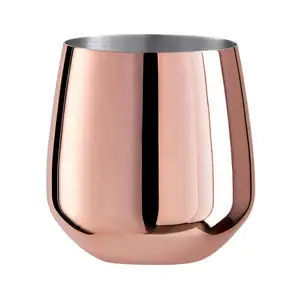 Rame Placcato Stemless Vino In Acciaio Inox Tazza