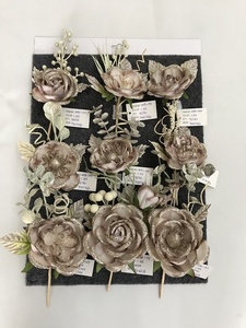 Petite Décoration de Noël <span class=keywords><strong>Fleur</strong></span> de <span class=keywords><strong>Poinsettia</strong></span> Artificielle avec Paillettes - Product Image 2