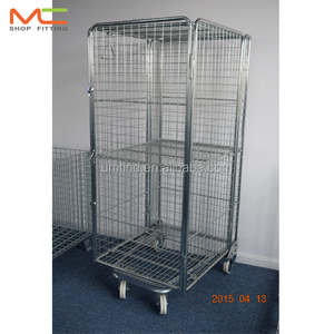 5 lado nestáveis fio rolo recipiente, aço segurança rolo gaiola com tampa e porta - Product Image 3