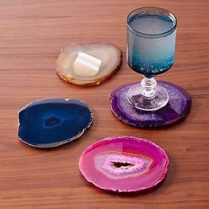Doğal Taş Türü akik taşı Dilim bardak altlığı takımı/fincan altlığı/Sanat Zanaat - Product Image 2