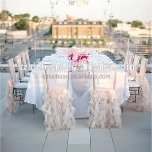 Elegante funda de Organza para silla de boda, venta al por mayor