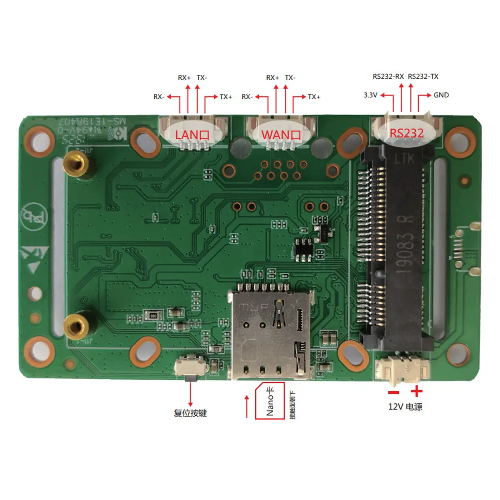 MiniサイズPCBAボード4G simカードスロットlteネットワークの無線lanルータ産業ワイヤレスモデムMT7628DANチップセット2.4G