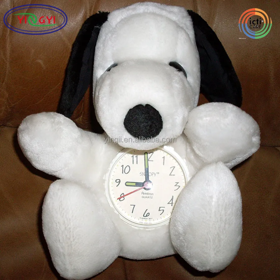 F274 Peluche Snoopy Horloges de Table Animal de Bande Dessinée En Peluche En Forme De Réveil