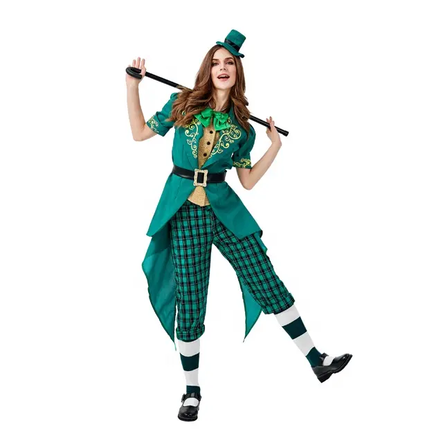 Lucky Kabouter Volwassen Kostuum Verkleedkleding Dames St Patrick Day Irish Kostuums