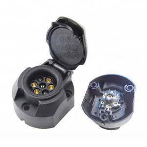 100% Không Thấm Nước 12V 7 Pin Way Cực Tròn Nhựa Xe Tải Trailer Ổ Cắm Kết Nối Với Cao Su Sealer - Product Image 1