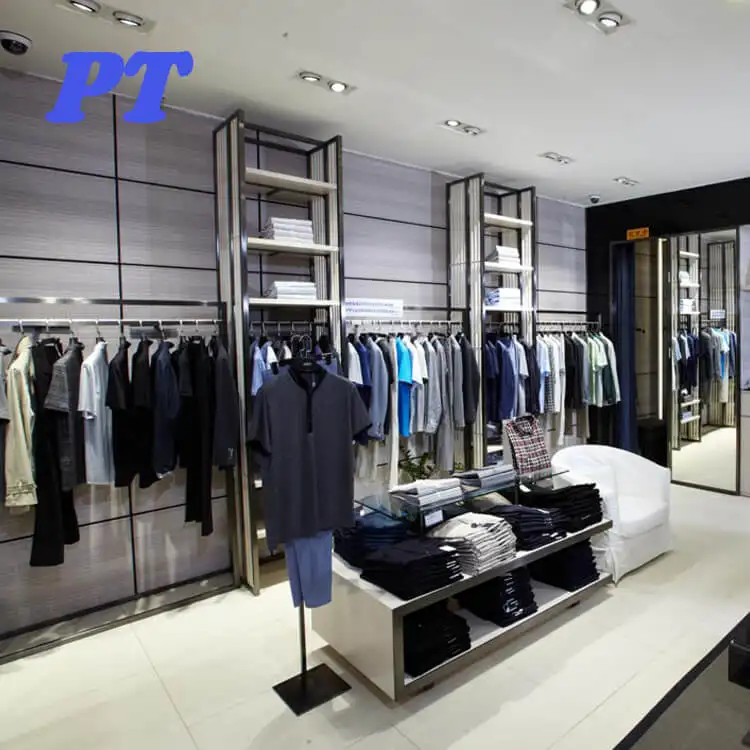 Fashion Pria Perapi Pakaian Display Toko Unik Showroom Desain Interior untuk Toko Pakaian