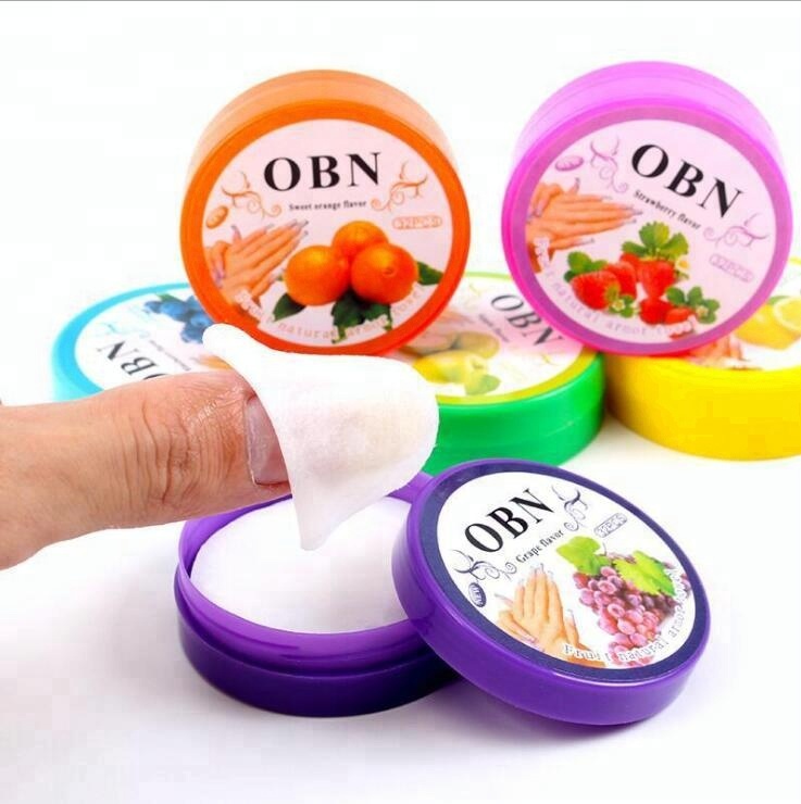 Factory wholesale fruit flavor good quality nail polish remover wipe pad