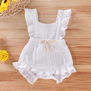 Baby clothes 1-4 years old baby girl summer comfortable cotton and linen lace multicolor cute romper