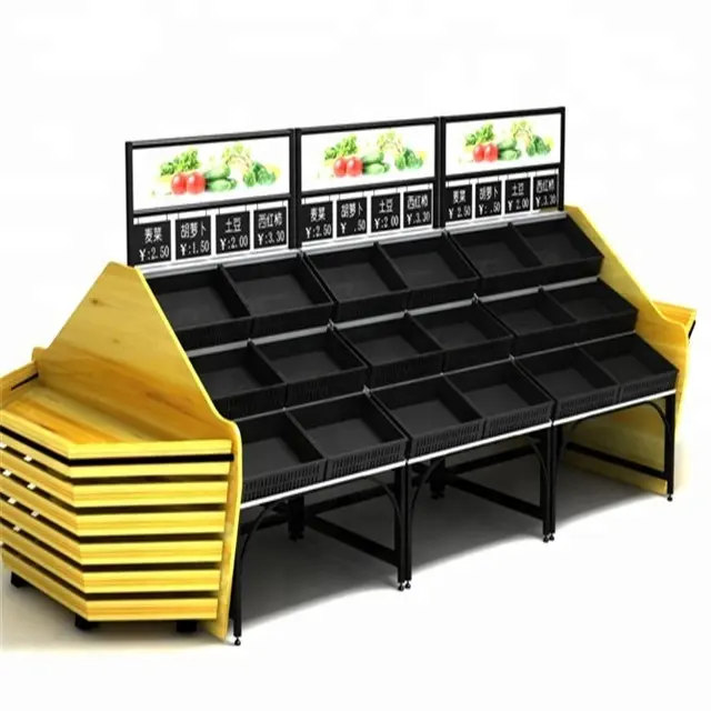 Customized Supermarket Store Beautiful Vegetable and Fruit Display Shelves