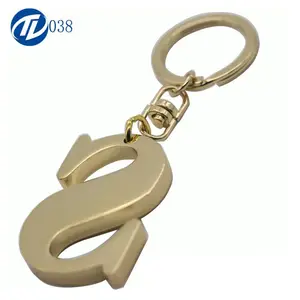 Custom keyring ring holder metal zinc alloy s letter keychain