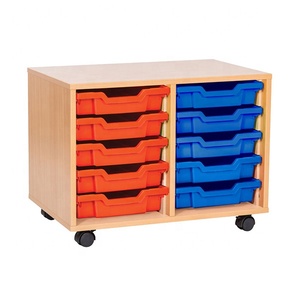 Armadio di stoccaggio per giocattoli per bambini in legno per scuola <span class=keywords><strong>Montessori</strong></span> educativo rimovibile di alta qualità con 10 vassoi poco profondi - Product Image 2