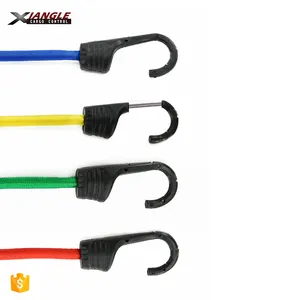 Wholesale High Strength Round Luggage Latex Bungee Elastic Cord Fasteners Tie Down Straps with hooks for bike