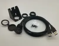 Maschio a femmina Dual USB3.0 estensione montaggio a pannello cavo del caricatore USB impermeabile