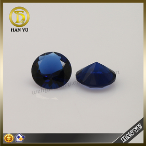 Ronda brillante corte <span class=keywords><strong>cristal</strong></span> zafiro azul piedra en bruto para joyeria - Product Image 1