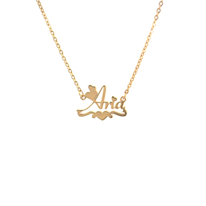 Su Misura Personalizzato 18k Placcato <span class=keywords><strong>Oro</strong></span> Simbolo di Cuore Targhetta <span class=keywords><strong>Collana</strong></span> - Product Image 5