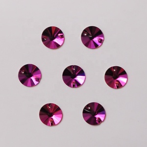 Top Quality fucsia Rivoli abbigliamento da cucire Flatback Strass cucire su Strass di cristallo gemme - Product Image 3