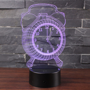 Đồng hồ thiết kế 3D ảo ảnh quang học Acrylic ledtable đèn USB cảm ứng ánh sáng ban đêm cho phòng trang trí nội thất - Product Image 5