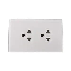 Smartdust US 120*72 Mount Power Electric 6 Pin Double Wall Socket Outlet