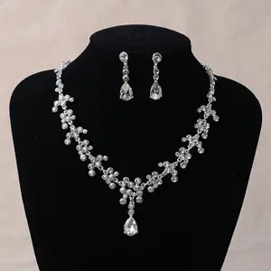 factory directly selling wholesale wedding jewelry set bridal necklace set with earrings