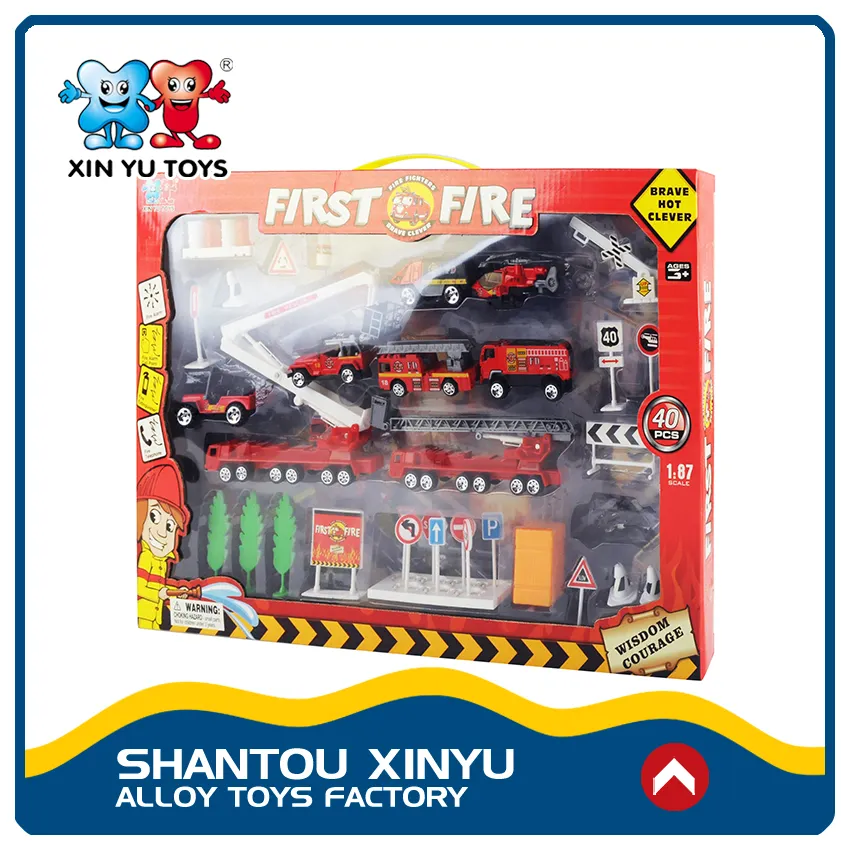 Yangın koruma araçlar set boys oynayan diecast dinky oyuncaklar plastik parçaları ile