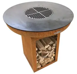 Thiết Kế Mới 31.5 "Corten Thép Vườn Antique Fire Pit BBQ Rust BBQ Pit