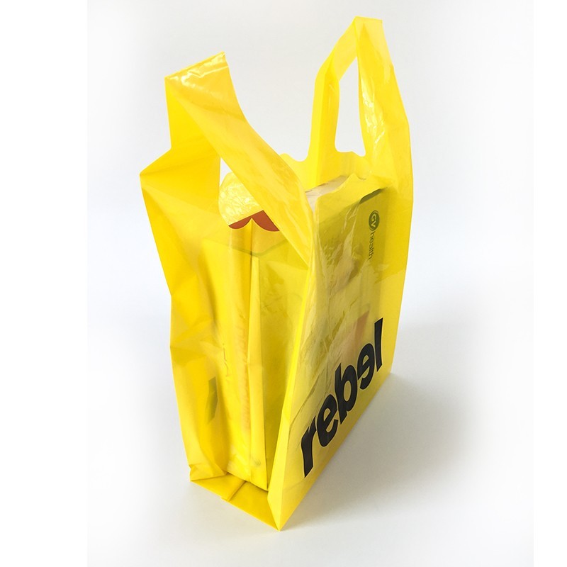 Parche bucle suave mango de plástico bolsa de transporte diseño para MANGO