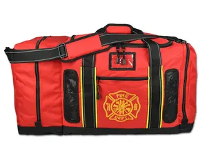 Vernieuwde Brandweerman Brandweerman Opkomst Gear Bag W/Helm Compartiment Mesh Vents Maltezer Kruis Voor Eerste Responder