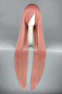 <span class=keywords><strong>Parrucca</strong></span> Cosplay per festa di Halloween Anime sintetica <span class=keywords><strong>lunga</strong></span> 100cm <span class=keywords><strong>rosa</strong></span> dritta Vocaloid Luka Cosplay - Product Image 3