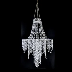 Home decoration silver plastic ball bead chandelier