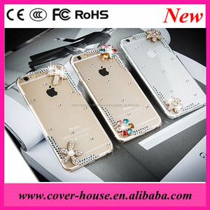 teléfono móvil diy hecho a mano 3d de moda de lujo crystal clear tpu Diamante caso de la contraportada para el <span class=keywords><strong>iphone</strong></span> 6 6 s - Product Image 1