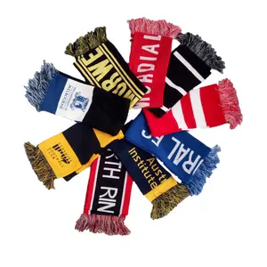 Customized Jacquard Football Winter Knitted Sport Scarf For Club