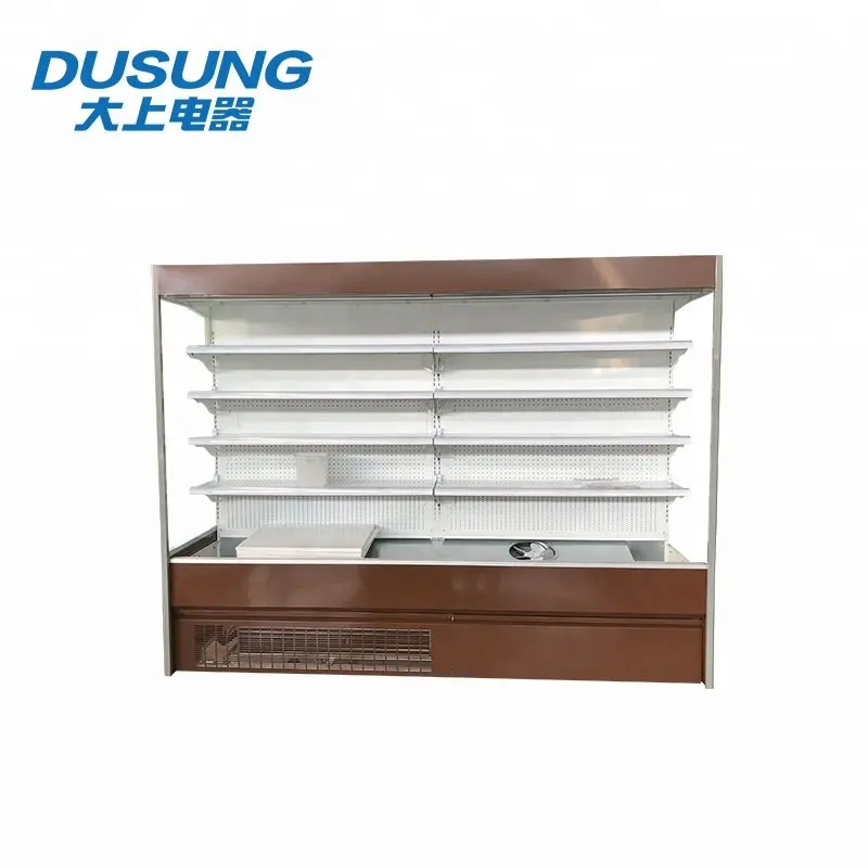 Qingdao DUSUNG Supermarket Chiller with Air Curtain open refrigerated showcase display for Fruits and Vegetables